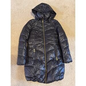 Women’s Via Spiga Long Puffer Coat XS Black Excellent